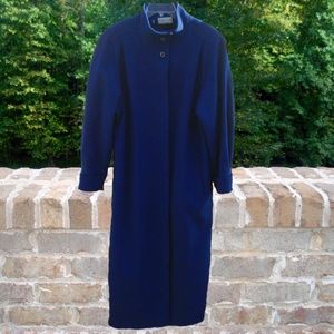 Ashley Scott Royal Blue Full Length Wool Coat